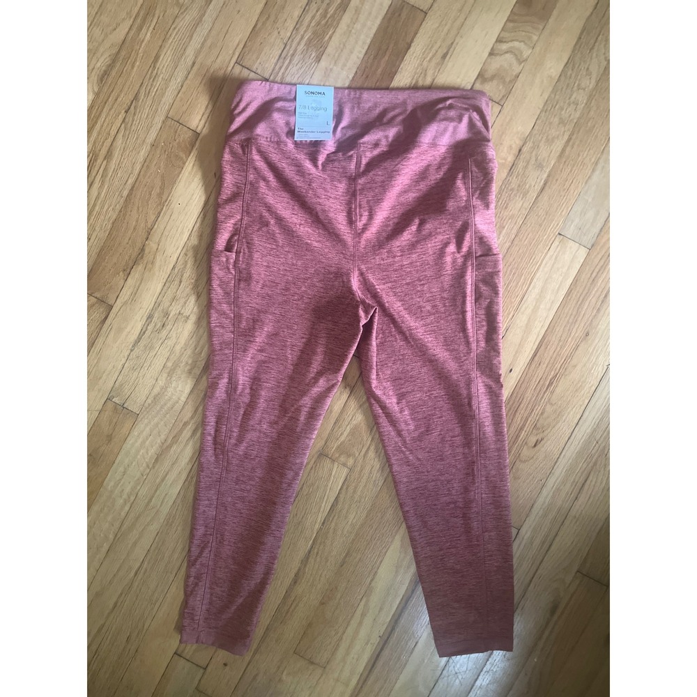 Sonoma Goods For Life Weekender 7/8 Leggings Orange High Rise Pockets L - Picture 4 of 4
